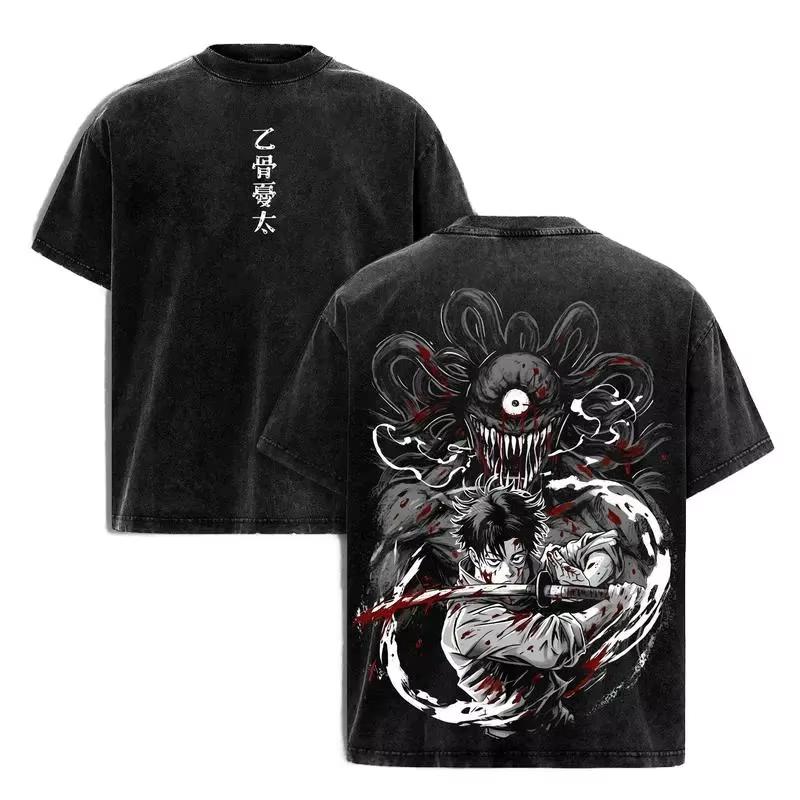 Jujutsu Kaisen Оккоцу Юта Манга Футболка Мужская Женская Одежда Винтажная Стиранная Футболка Летняя С Коротким Рукавом Хлопковые Футболки
