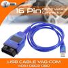 Car USB Vag-Com Interface Cable KKL VAG-COM 409.1 OBD2 II OBD Diagnostic Scanner Auto Cable Aux