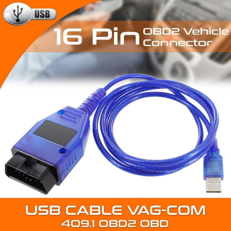 Car USB Vag-Com Interface Cable KKL VAG-COM 409.1 OBD2 II OBD Diagnostic Scanner Auto Cable Aux