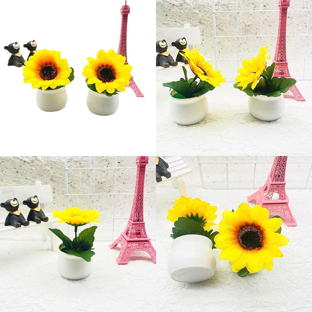 Artificial Small Sunflower Plant Potted Plant Bonsai For Home Decor Flower