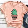 (Asian Size) Short Sleeve Print Cactus Trend Lovely Style Female T Clothing Summer Top Casual  Ladies Graphic Tee Women's Fashion T-shirt