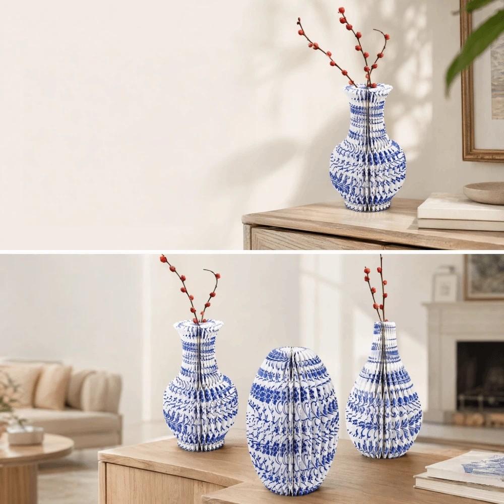 Handmade Honeycomb Paper Vase Decorative Tabletop Decor  Living Room
