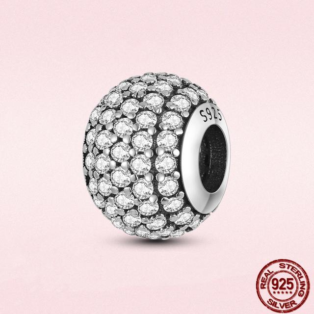 Круглые бусины в виде сердца из стерлингового серебра 925 пробы с изображением животных подходят для оригинального модного браслета-подвески DIY, модное серебро 925 пробы для изготовления ювелирных изделий