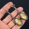 Fossil Coral Handmade Copper Wire Wrap Jewelry Earring 3.54 R5J12