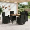 Outdoor Table Set 5 pcs Black