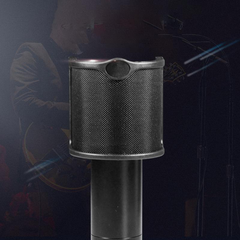 1Pc Handheld Mic Shield Pop Filter Upgraded Double Layers Metal Mesh Foam Etamine Layer Microphone Windscreen Cover