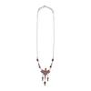 Red Garnet Necklace: Vintage 925 Sterling Silver Adjustable Chain