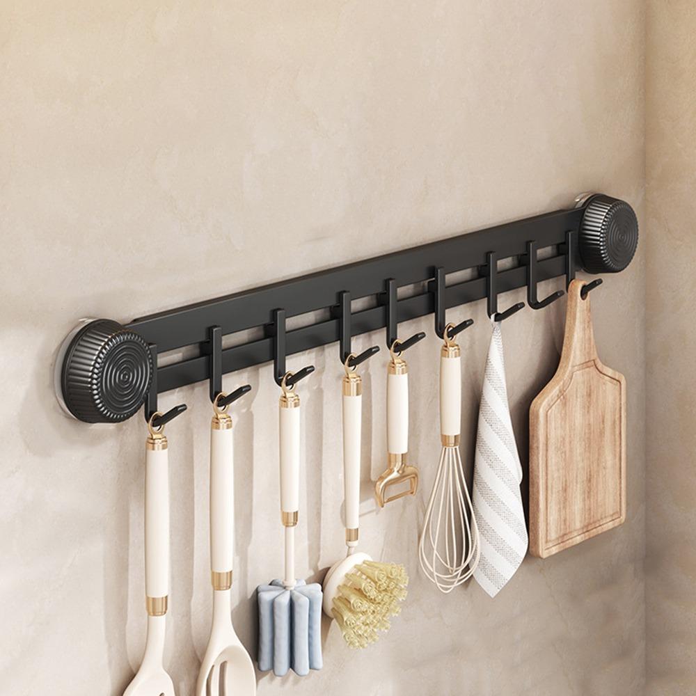 Вакуумная присоска из углеродистой стали для полотенец, 5/7/9 крючков, вешалка для одежды, крючок для хранения всякой всячины, ванная комната