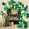 Green Balloon Arch Kit Blush Safari Jungle Balloon Garland with Mint Green Macaron Chrome Balloon for New Year Party Christmas Wedding