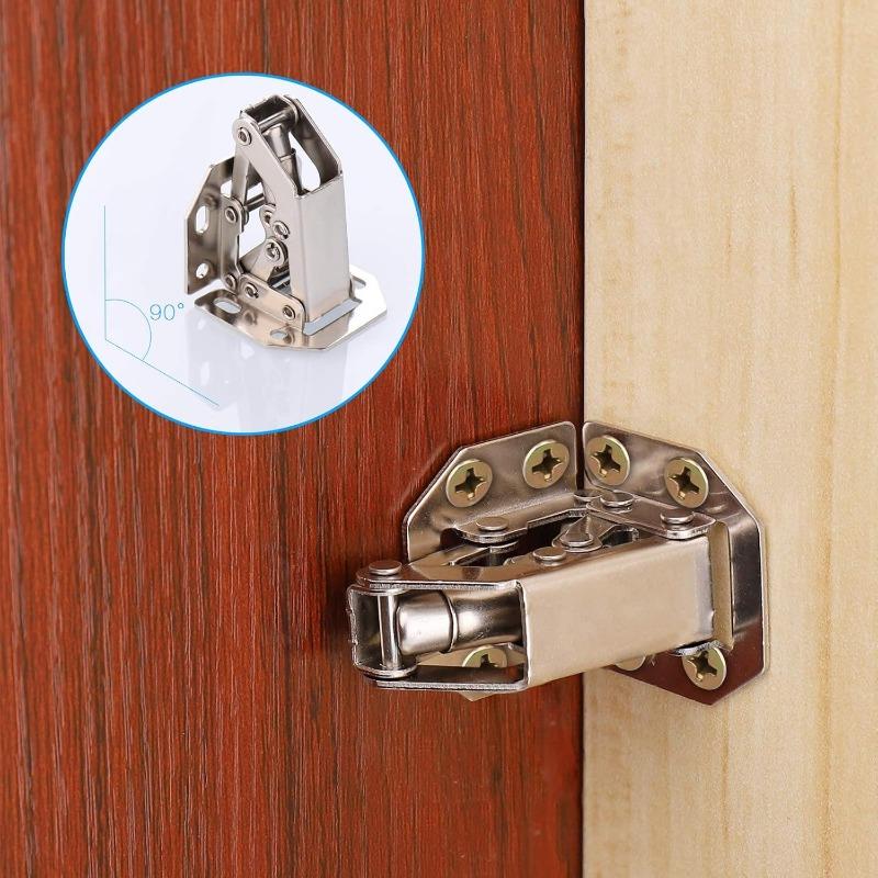 90 Degree Steel Cabinet Hinges No-Drilling HoleHydraulic Buffer Hinge Kitchen Cabinet Cupboard Hinges Furniture Hardware