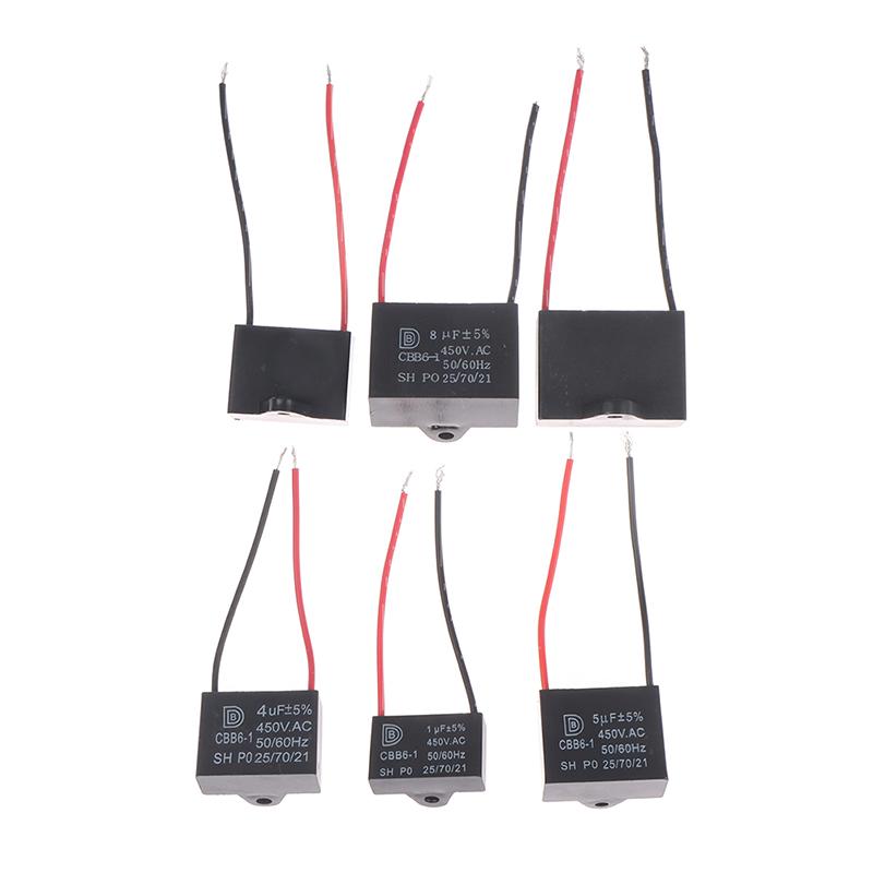 Cbb61 450V 1Uf~12Uf Terminal Ceiling Fan Motor Running Rectangular Start Capacitor