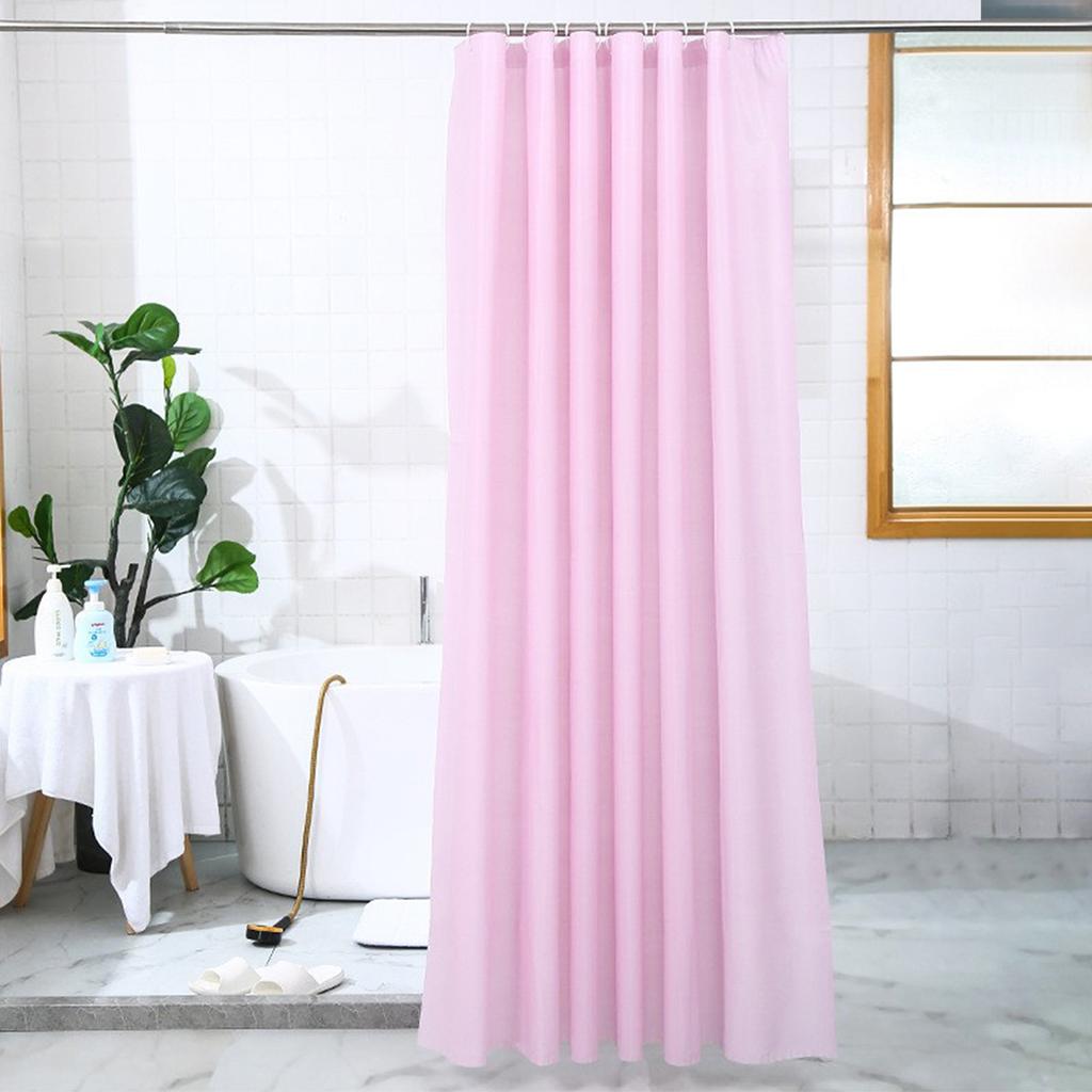 PEVA Waterproof Shower Curtain Mildew Bathroom Solid Curtain Wave Window Tulle Home Luxury with Hooks  Heavy S Fold Wavy Shower