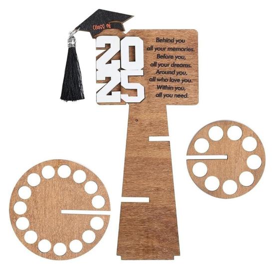 Выпускной деревянный держатель денег башня двухслойная стойка для хранения денег класс 2025 выпускников денежный подарок выпускной вечер украшение рабочего стола