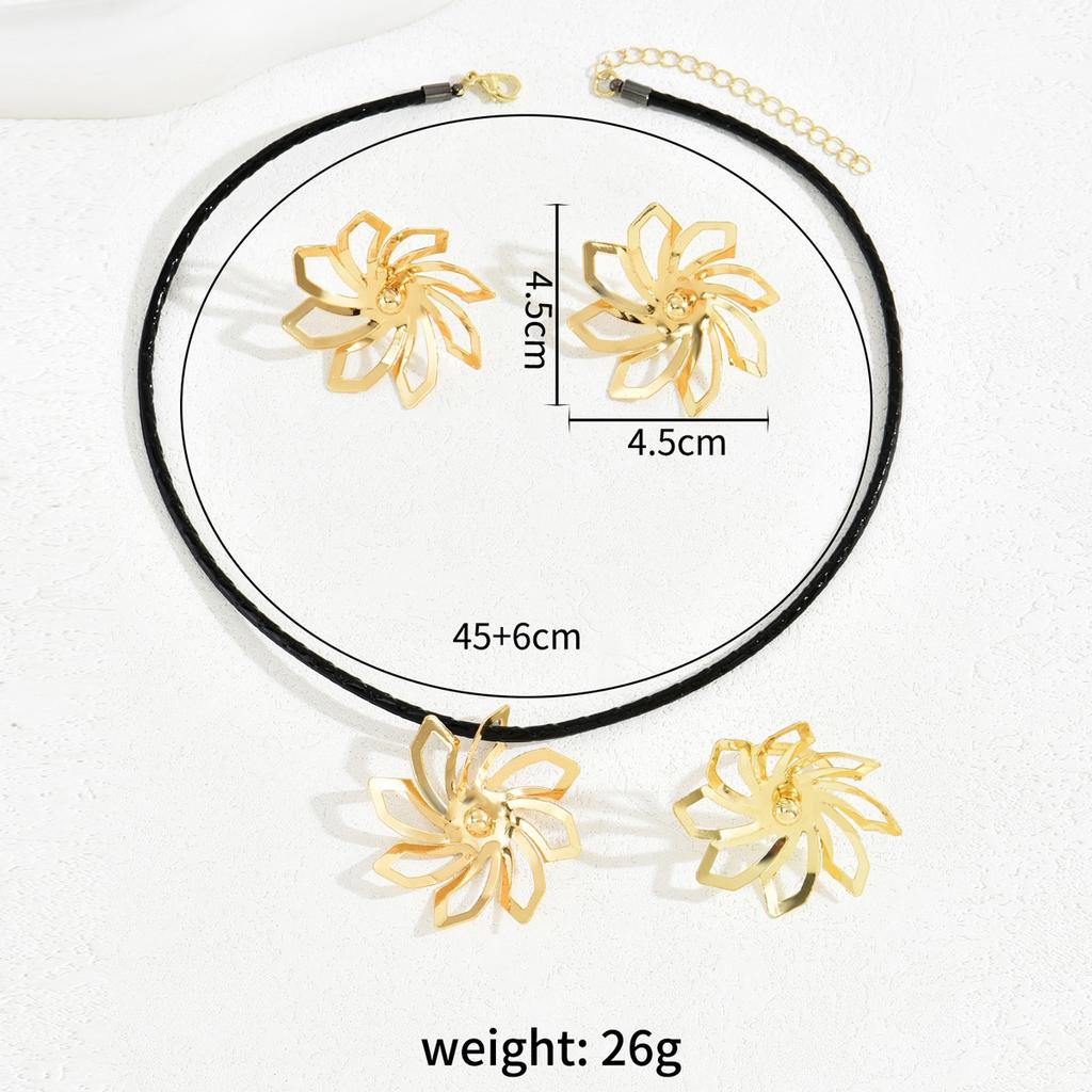 Новые модные женские серьги-гвоздики, набор колец на указательный палец, хип-хоп ожерелье с вращающимися цветами, универсальные украшения