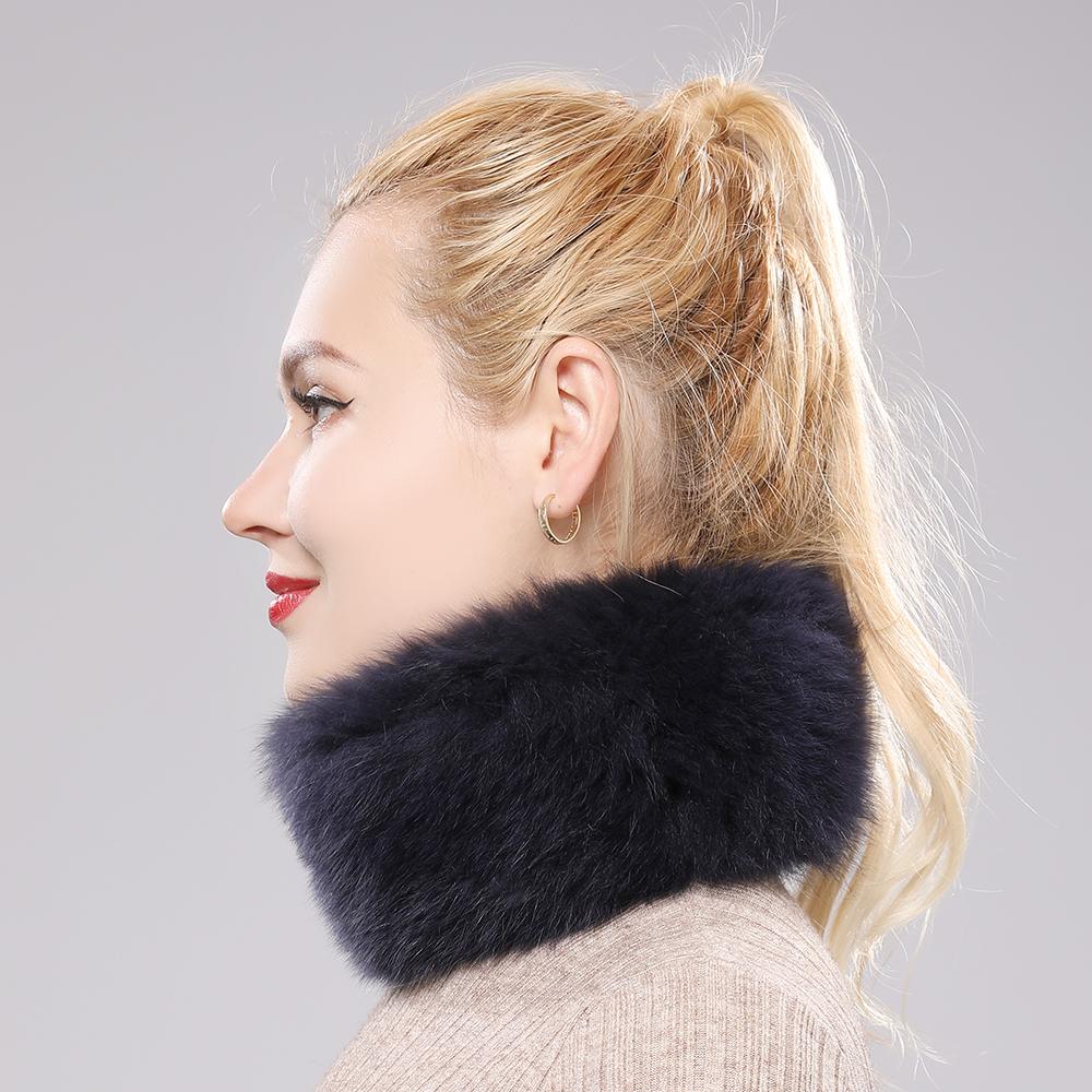 Новый женский шарф из натурального лисьего меха, женские натуральные шарфы-кольца из лисьего меха, милая эластичная вязаная повязка на голову из натурального лисьего меха для девушки