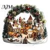 Christmas Tree Hanging Ornaments Village Houses Table Decoration, Snow Scene Patterns 2D Acrylic Festive Window Decorations Ornament, Decorative