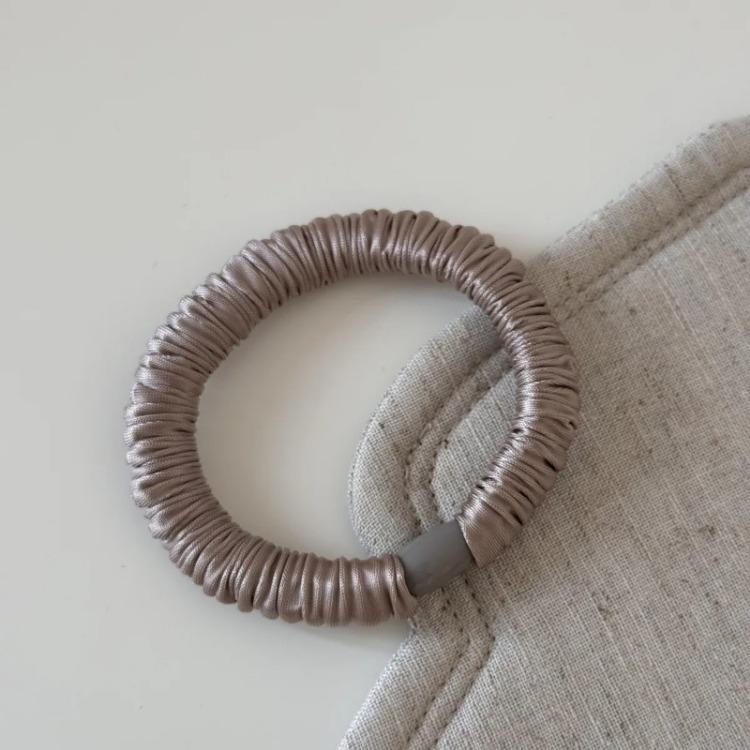 Корейская базовая простая эластичная резинка для волос из ледяного шелка в виде толстой кишки, однотонная, головной убор, аксессуары для волос для девочек и женщин