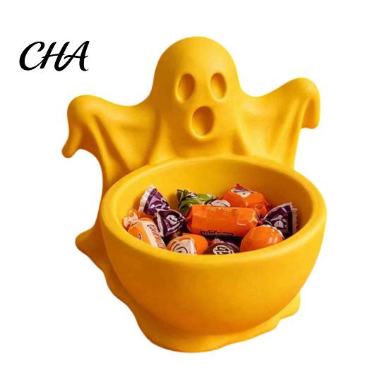 Small Storage Container for Trinkets 3D Printed Ghost Candy Bowl Halloween Party Decorations, Multi-functional Desktop Cute Macaron Color Trinket Dish