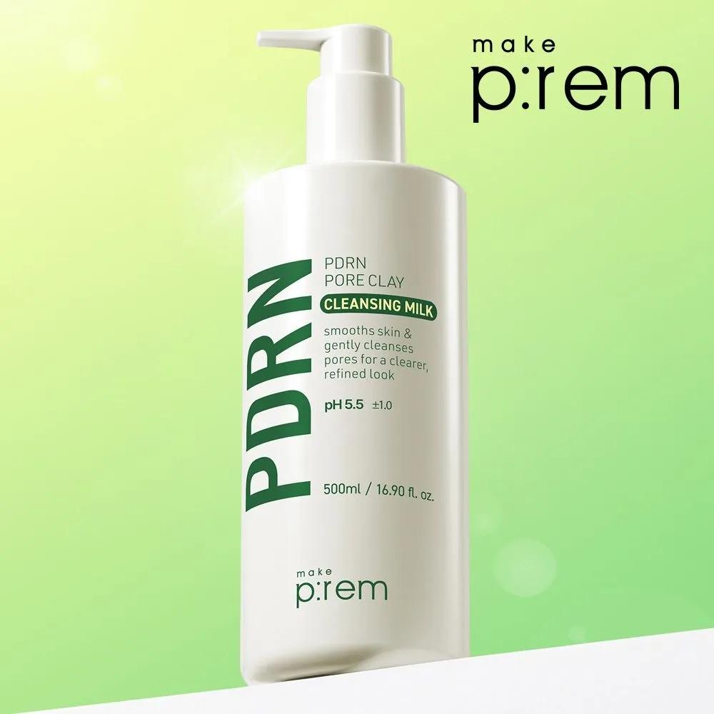 Make P:REM PDRN Очищающее молочко для пор с глиной 500 мл