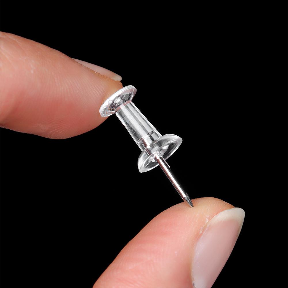 100 Pcs High Quality Buttons Pins Plastic Drawing Pins Push Pins Clear Push Pins Stationery Supplies