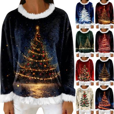 Женский повседневный флисовый свитшот с длинными рукавами и круглым вырезом, удобный, свободного кроя, легкий, фланелевый свитшот для женщин