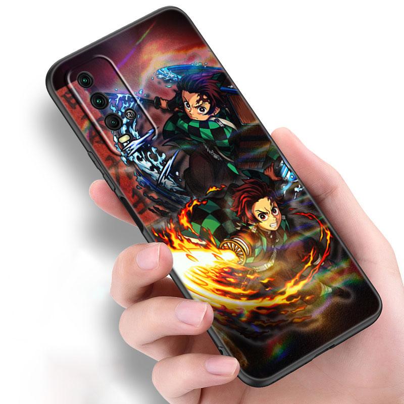 Чехол для телефона «Аниме Demon Slayer Kamado Tanjirou» для Xiaomi Redmi Note 11 10 9 8 T Pro 10S 5G 9A 9C 9S, мягкий черный чехол из ТПУ