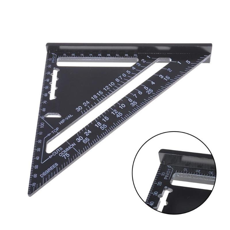 12 Inch Metric Aluminum Alloy Triangle, Protractor with Ruler and Angle, Woodworking Measuring Tool
