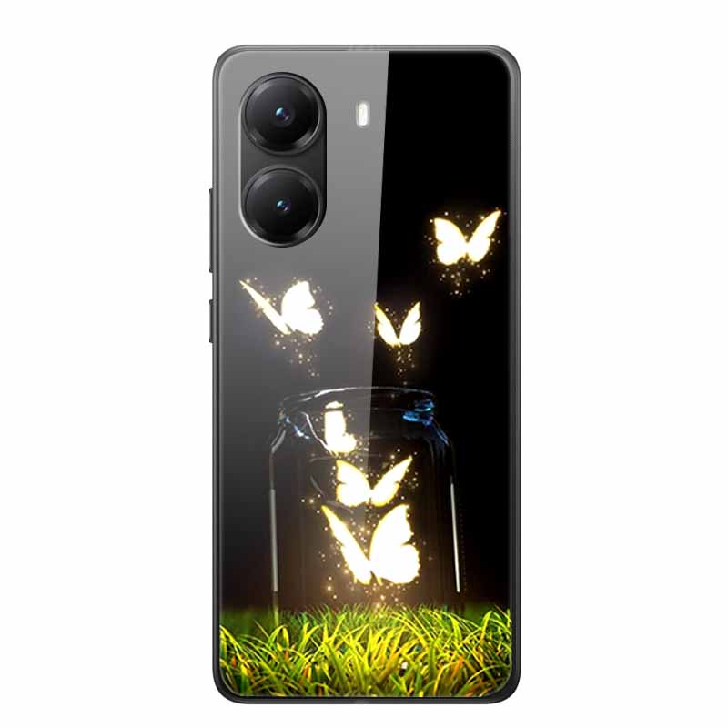 Стеклянный Чехол для Poco X7 pro Роскошная Задняя Крышка для Телефона Capa Милый Чехол для PocoX7pro X 7 pro Жесткий Закаленный Щит Животные Мультяшная Обложка