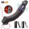 Reusable Condom Penis Extension Sleeve Delay Ejaculation Cock Cover Penis Extender Vibrator Sex Toys For Men Adults Products