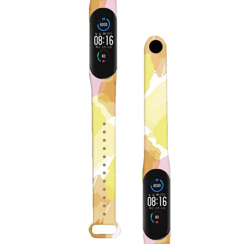 Стильный ремешок с граффити в стиле Моранди для Xiaomi Mi Band 3/4/5/6, регулируемый и влагостойкий