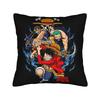Luffy Anime  Skull Square Pillow Case  Cushion Cover Funny Zipper Decorative Pillowcover for Sofa cm
