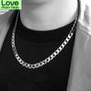 Stainless Steel Men Chain For Necklace Cuban Link Chains Male Neck Silver Color