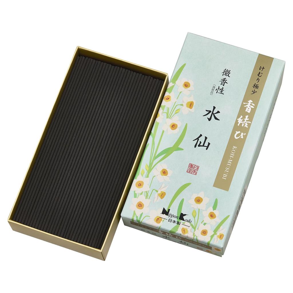 Nippon Kodo Kaori Musubi Lightly Scented Narcissus Incense Loose 110g Sticks, Pack,