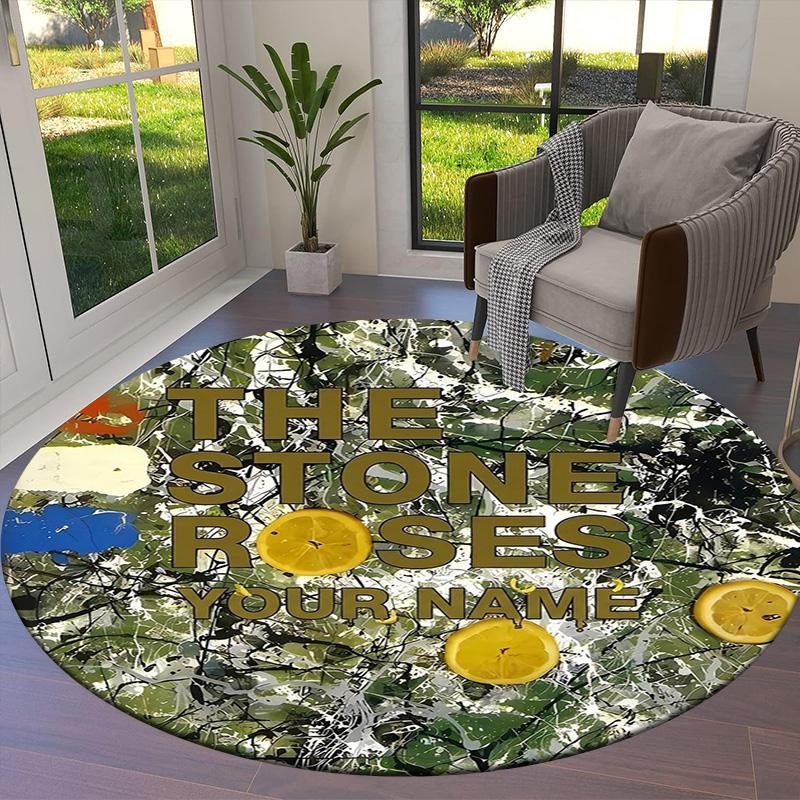 Filmstrip Selfies Custom Name Round Area Rug Carpet Rug For Living Room Bedroom Sofa Playroom Decor Nonslip Floor Mat