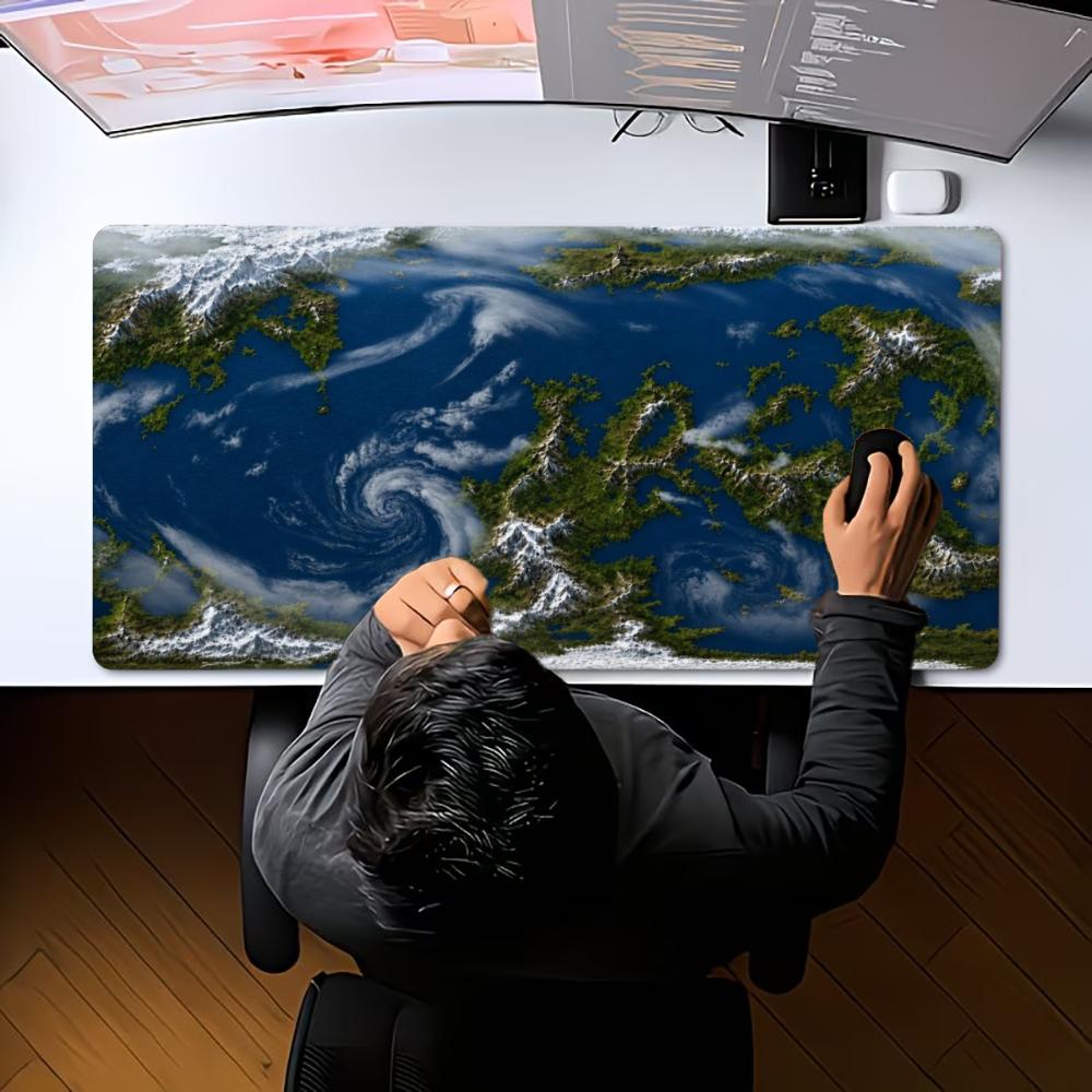 Fantasy Island Ocean World Terrain Map XXL Gaming Mouse Pad Non-Slip Rubber Keyboard Pad Desktop Office Computer Desk Mats