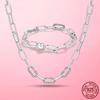 Jewelry Set 925 Sterling Silver Me Bracelet Necklace Chain Jewelry Set for Women Jewelry Fashion Earrings Jewelry Making Gift