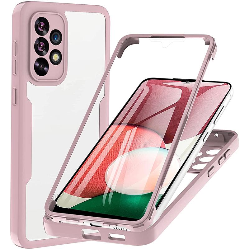 Двусторонний прозрачный чехол на 360 градусов для Samsung Galaxy A53 S23 iPhone 14 12 XiaoMi RedMi Note 11s OPPO Противоударный экран объектива камеры Полная защита чехла для телефона