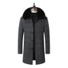 Men Wool Coat Autumn Cashmere Overcoat Thick Warm Winter Woolen Coats Mens Pea Coat Real Rabbit Fur