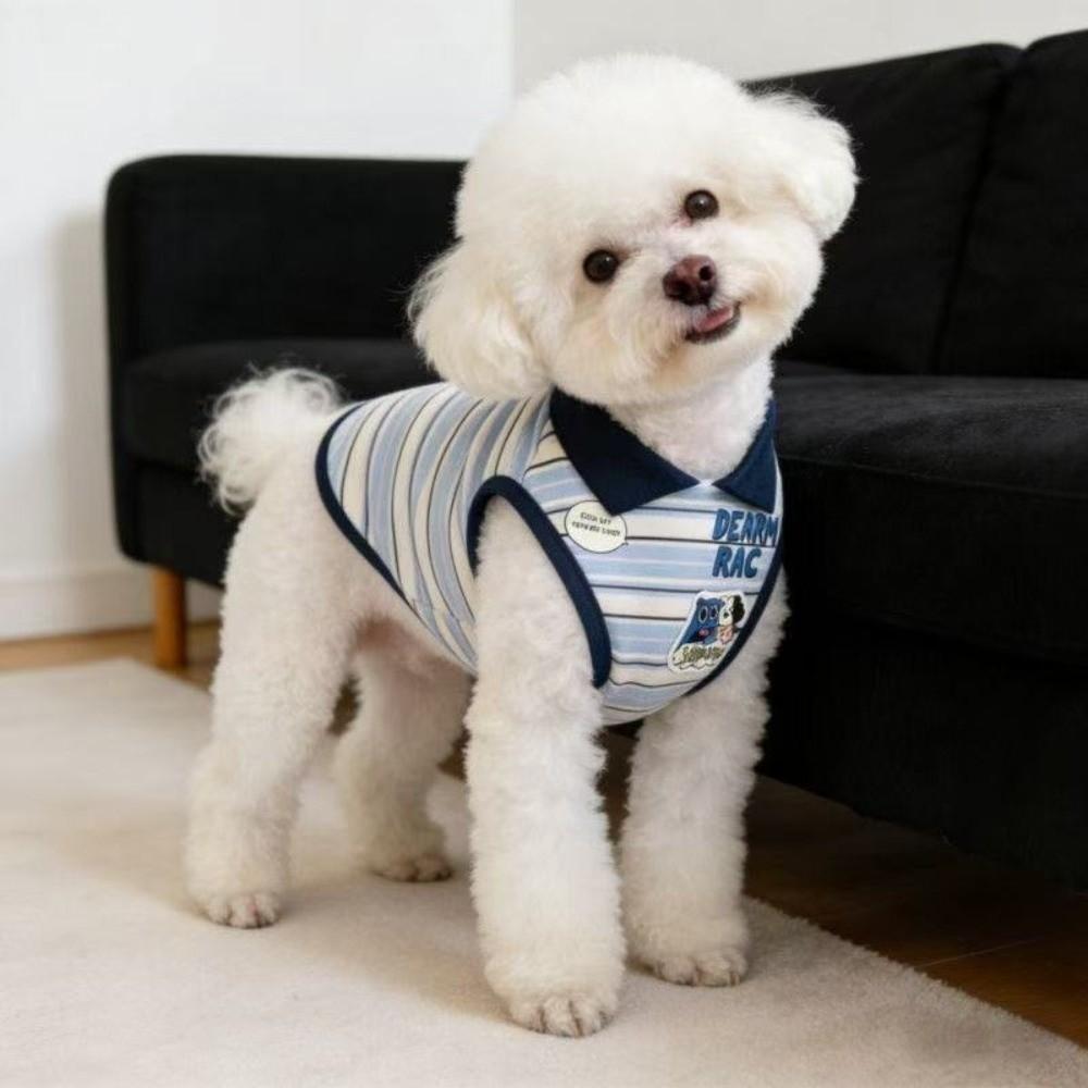 Striped Small Dog Apparel Lightweight Pet Clothing New Pet Summer Outfit Outfit