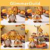 Charming Thanksgiving Decoration Standing Gnome Doll In Sunflower Hat And Autumn Leaves