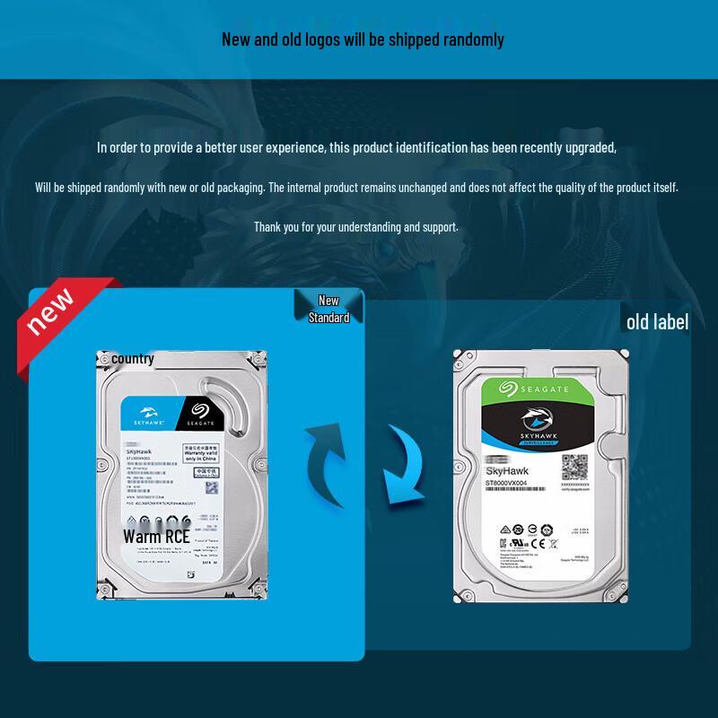 Seagate Жесткий диск SkyHawk 8 ТБ для видеонаблюдения