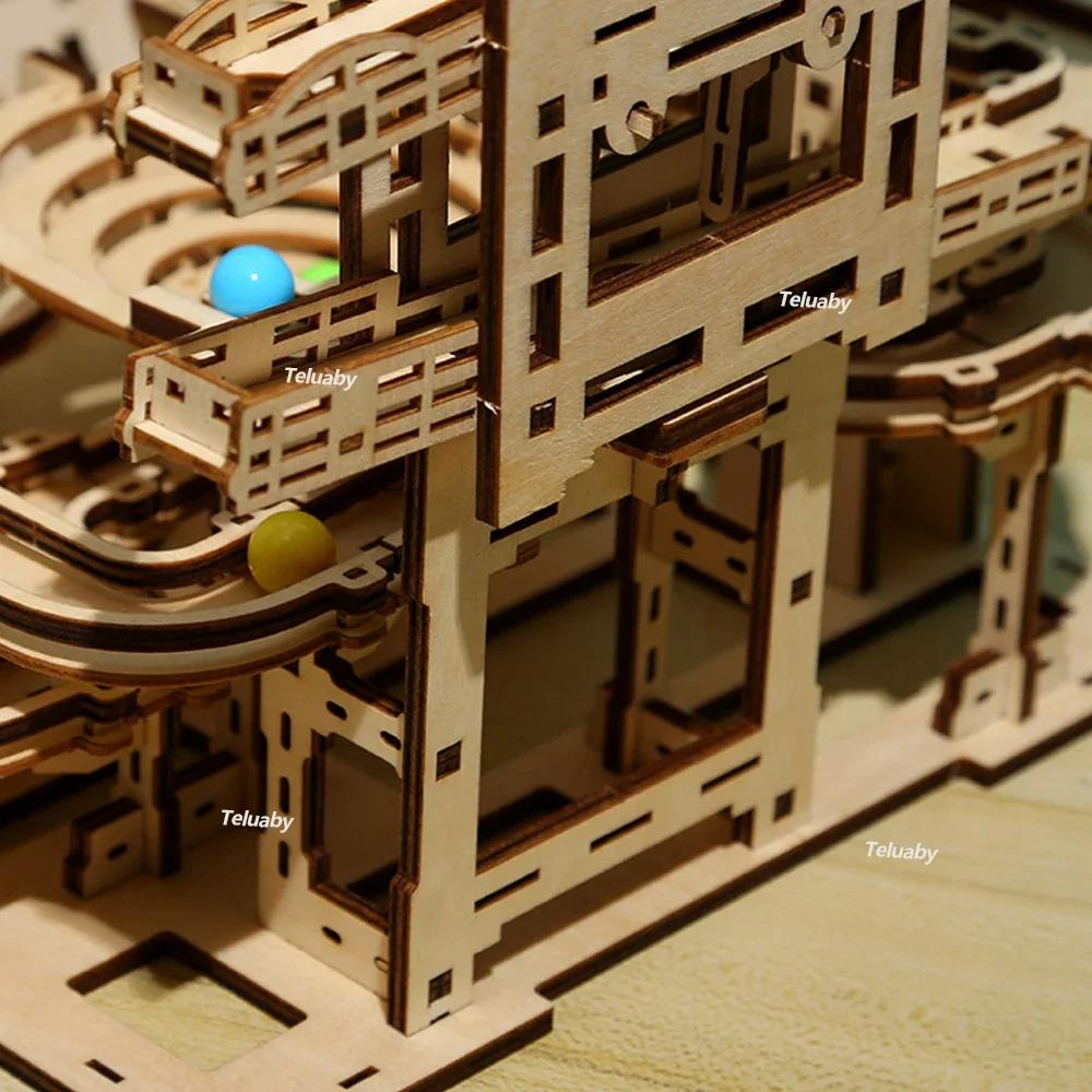 3D Деревянная Головоломка Набор Трасс для Шариков DIY Сборка Строительные Модели Наборы STEAM Образовательные Игрушки Для Детей Подарки Взрослым 3 Типа