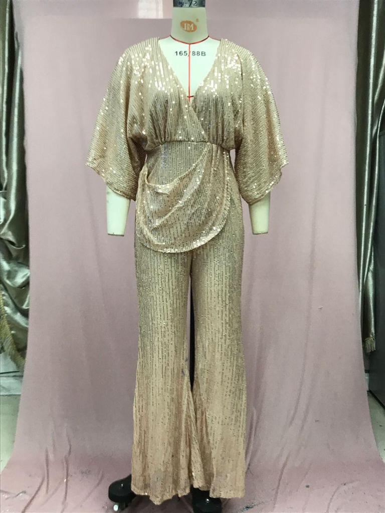 Женский комбинезон с глубоким V-образным вырезом и открытой спиной в европейском и американском стиле 2025 года 