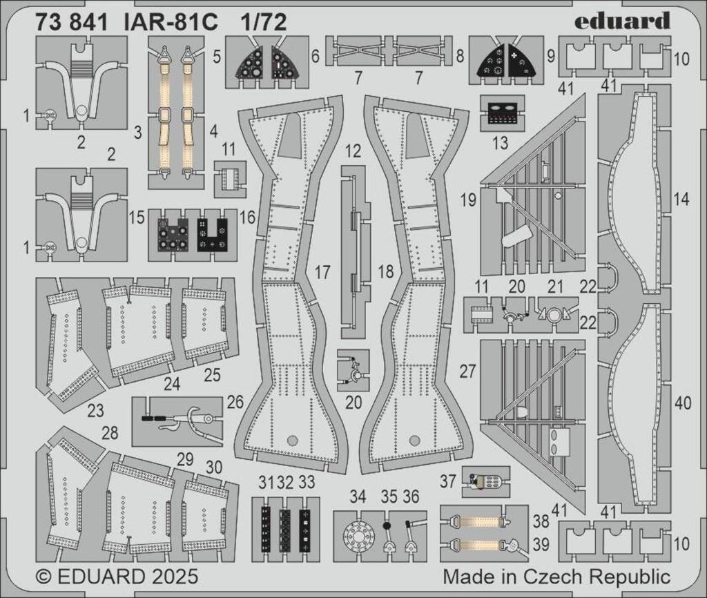 eduard Parts Plastic Model Parts EDU73841 1/72 IAR-81C Photo-etched (for IBG) (Airplane)
