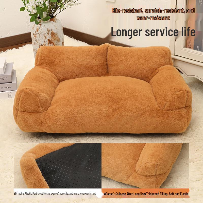 Extra Large Soft Pet Sofa: Four Seasons Rabbit Fur Bed for Cats & Dogs
