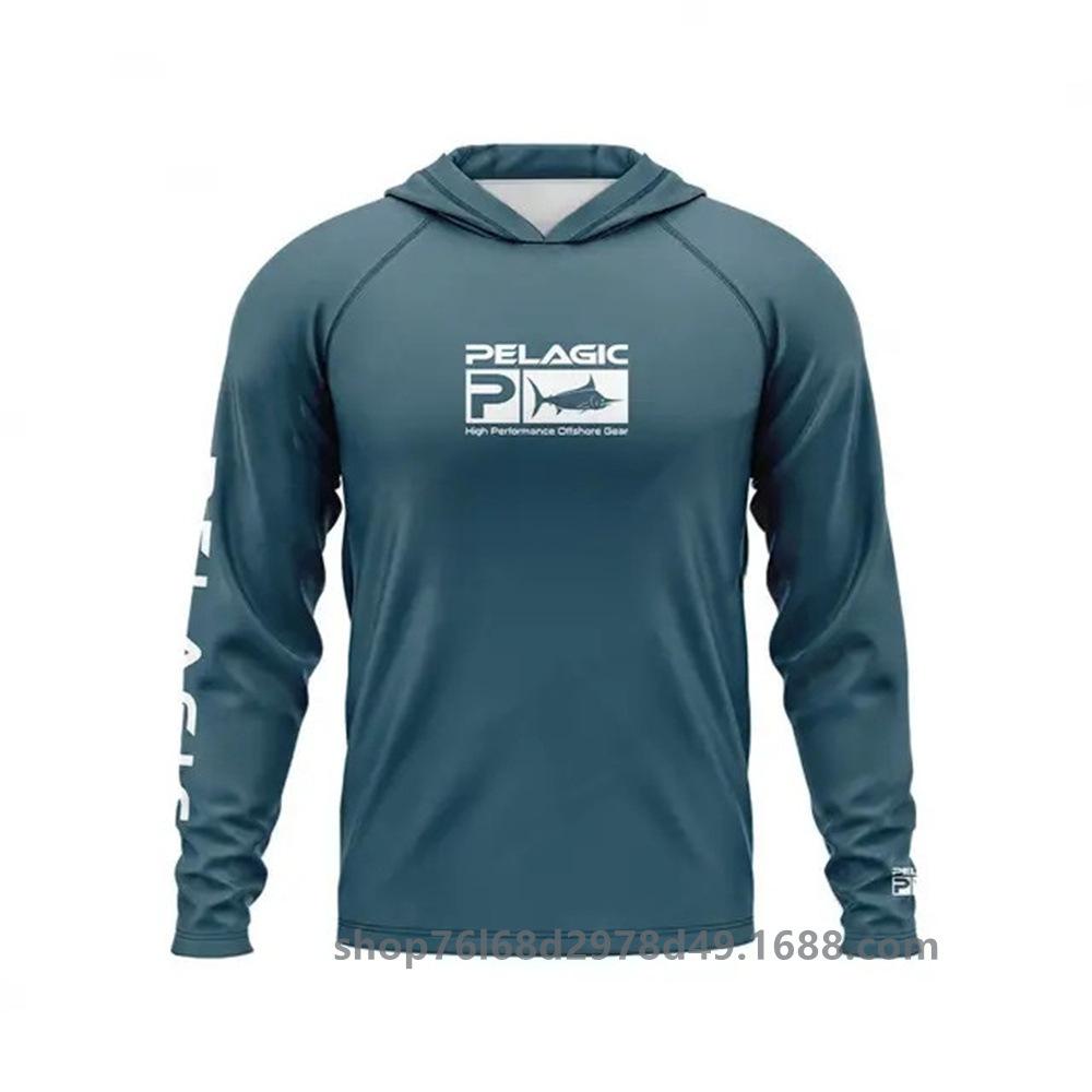 Pelagic fishing suit UPF50 long-sleeved T-shirt hoodie quick-drying breathable sunscreen supports customization