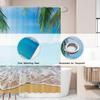 Allenjoy 72" x 72" Tropical Beach Shower Curtain Summer Seaside Scene Ocean Island Palm Tree Bathroom Decorations Curtain Durable Bathtub Showers
