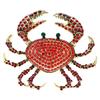 New Rhinestone Crab Brooches For Women Red Color New Design Beautiful Personalized Pin Party Jewelry High Quality