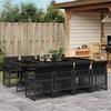 VidaXL 9pcs Garden Dining Set Black Cushions Wicker 3210739