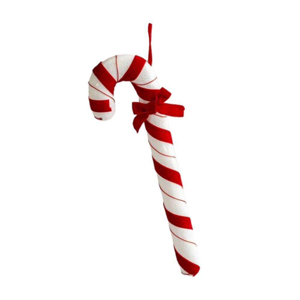 Белые и красные подвесные украшения в виде леденцов из пенопласта и бархата, украшение для рождественской елки, украшение для дома
